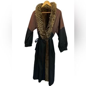 VINTAGE Saint Laurent Rive Gauche YSL Fur Lined Parka Coat Jacket